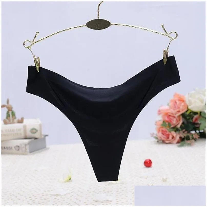 women clothes thong ice silk summer sexy seamless panty low rise g-string ultra thin lady underwear lingeries panties dropship