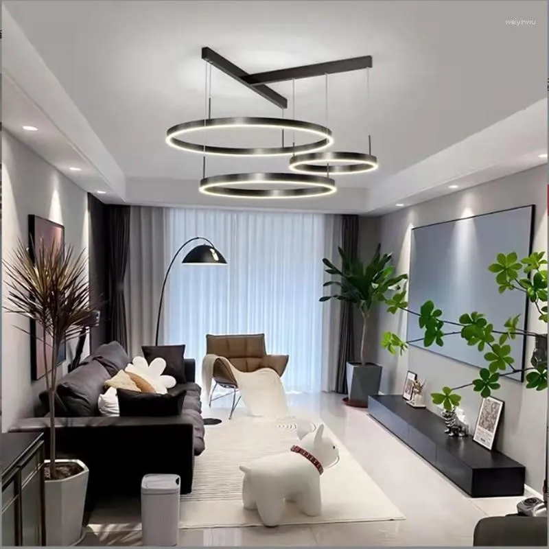 Chandeliers Lights Modern LED Living Room Pendant Luxury Bedroom Dining Circle Ceiling Lamp Creative Intelligent Lnterior