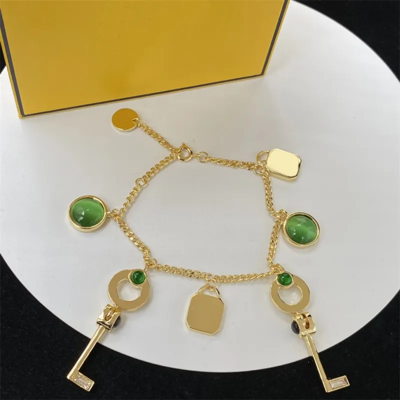 Designer Key Bracelet Grandmother Emerald Gold Bracelets Women Men Chain Bracelet Lady Wedding Party Luxury Jewelry