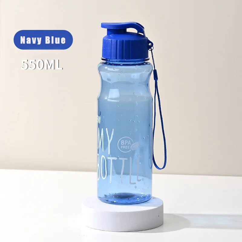 Copo de água portátil para esportes ao ar livre, copo de água diário para estudantes, copo de plástico para publicidade portátil