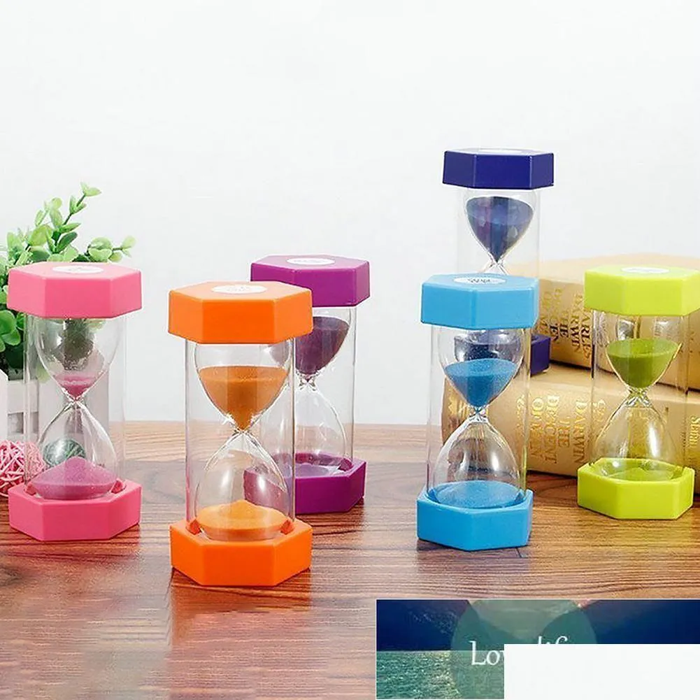 Altri accessori per orologi 1Pc Mini Clessidra Clessidra 5/10Min/15Min/20Min/30Min Sand Clock Timer Decorazioni per timer da tavolo per bambini Dh8Ir