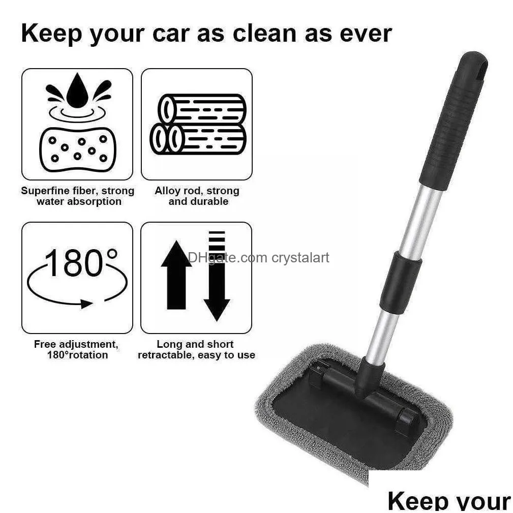 car mop cleaning windows windshield fog cleaning tool wipe brush duster auto glass rag washing clean office cloth home wind p0y5