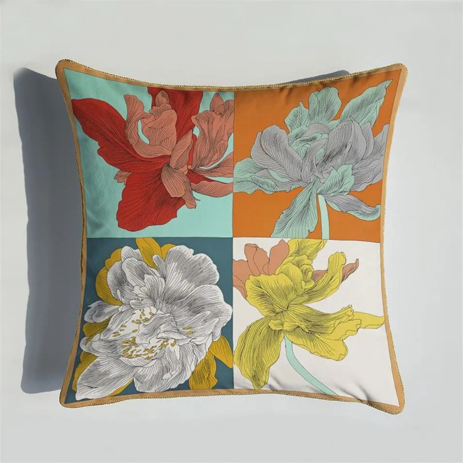 45X45CM étui européen coussin de velours de luxe couvre chevaux fleurs housse pour la maison chaise canapé décoration taies d'oreiller carrées 9 251l