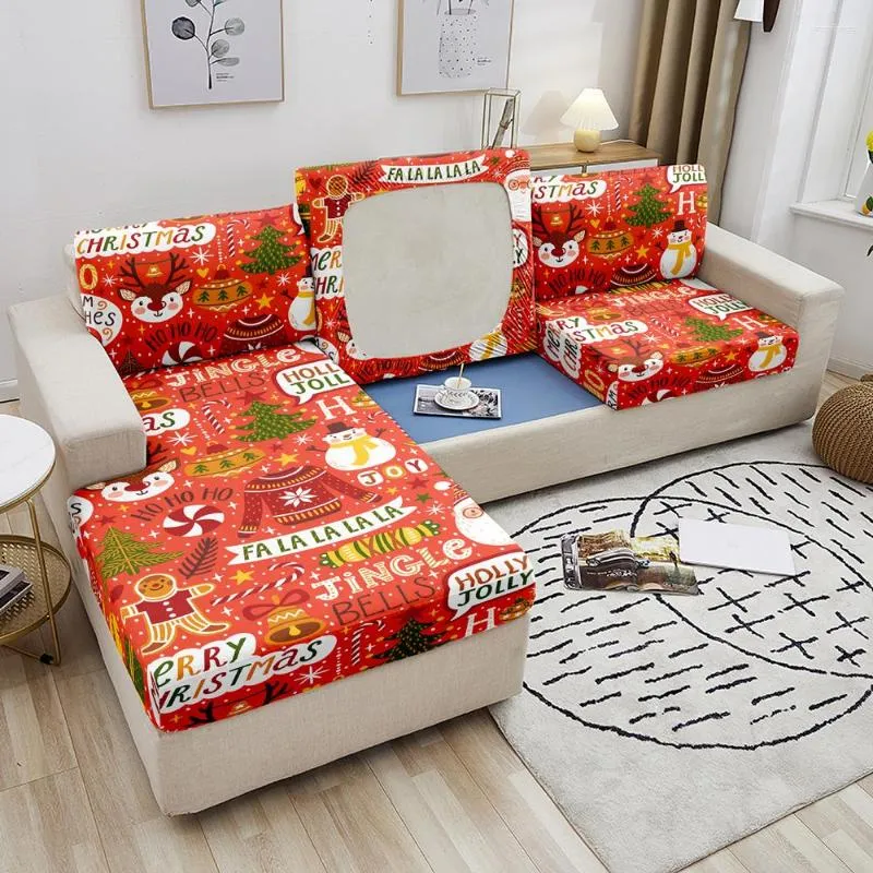 Fodere per sedie Fodera per cuscino elasticizzato per divano a tema natalizio per soggiorno Protezione per mobili elastica rimovibile