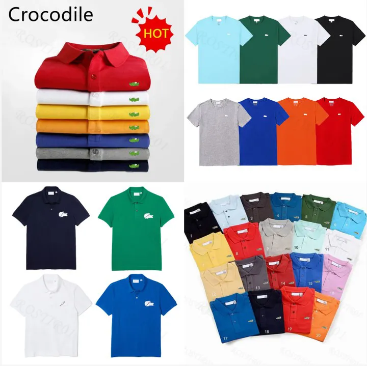 Designer Marque Crocodile animal Hommes Polo Chemise Casual Business Top Polos Chemises Homme À Manches Courtes Homme surdimensionné Revers T-shirts vêtements polo lacoste chemise