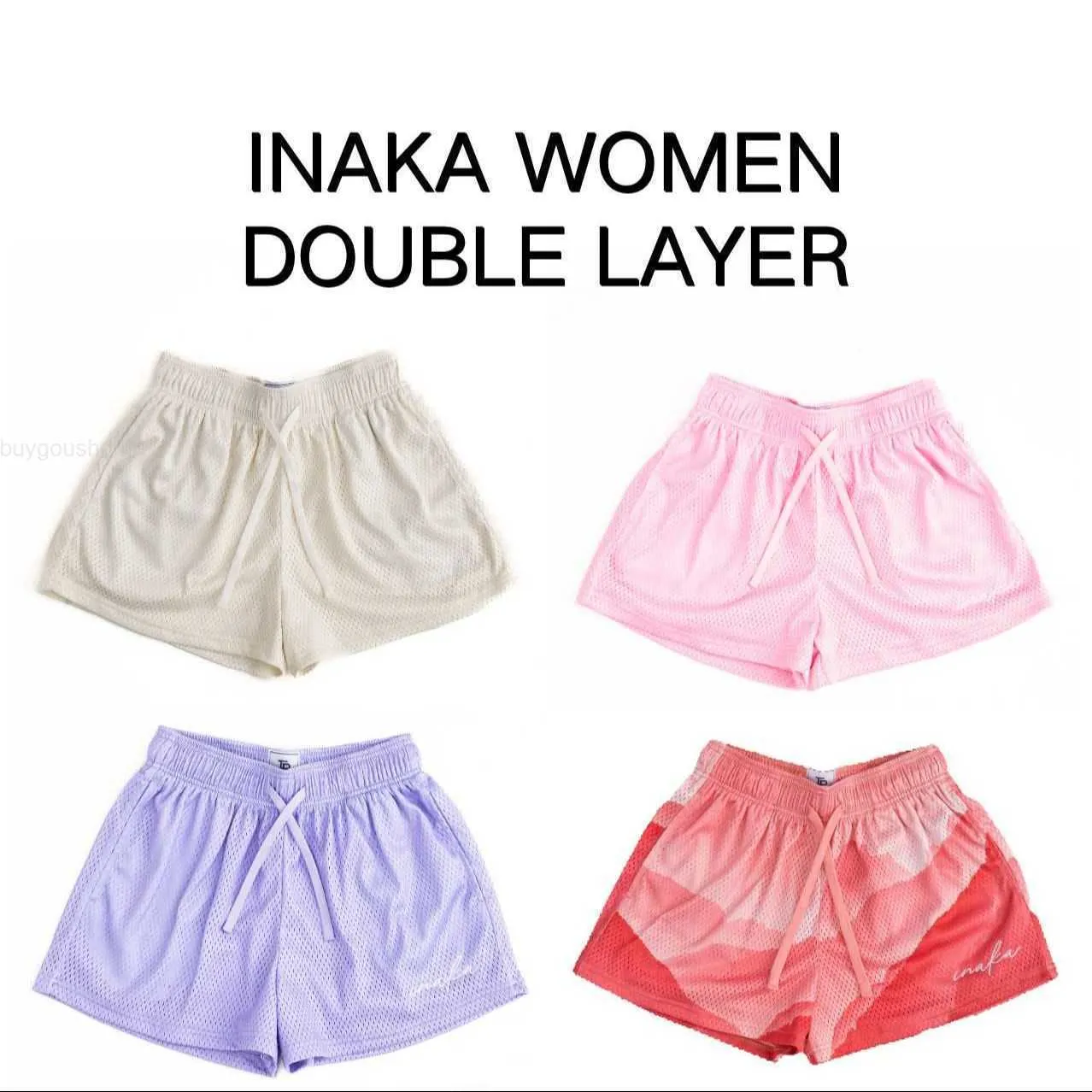 Women's Shorts Inaka Shorts Women Double Mesh Shorts Basic Colors GYM Graphic Inaka Power Shorts For Women