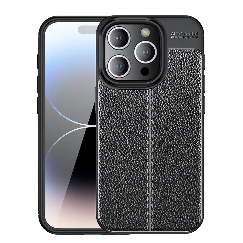 Skórzane projekty luksusowe obudowy telefoniczne na iPhone 15 Pro Max Samsung Galaxy A05 A05S A25 S23 Fe Ultra Plus Google Pixel 8 Litchi Tekstura TPU