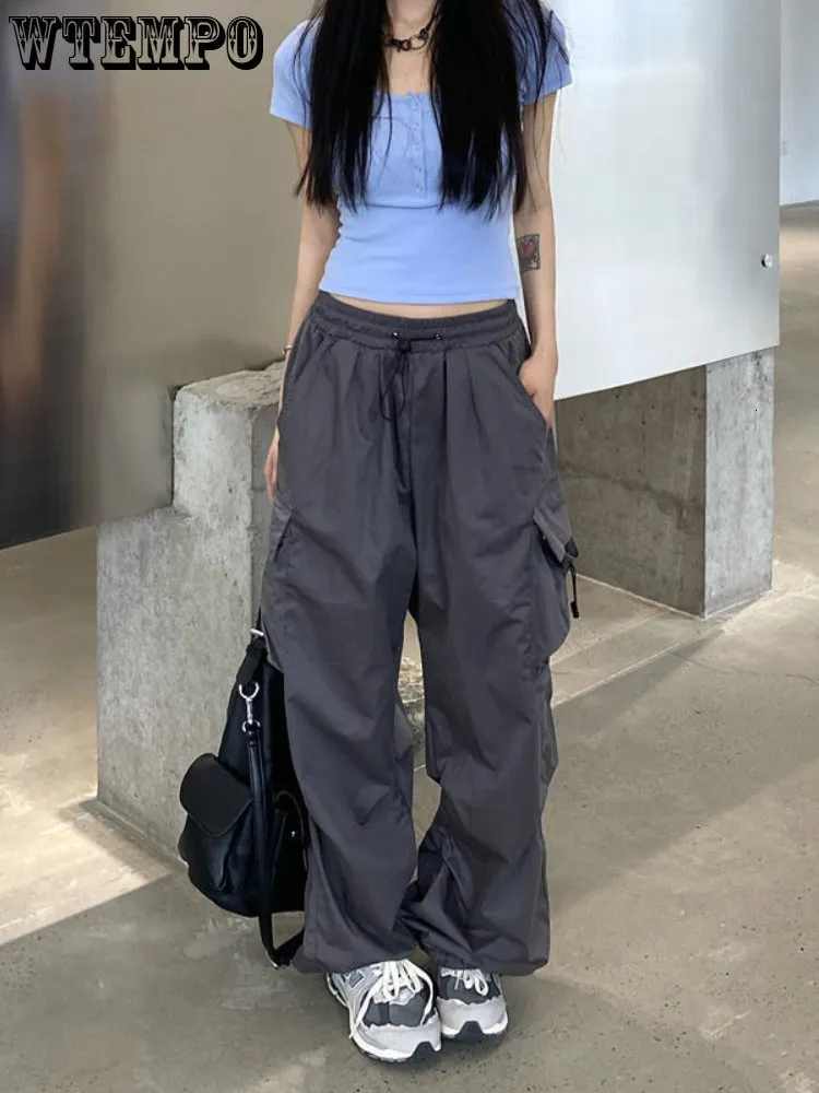 Women's Pants Capris WTEMPO Women Wide Leg Pants Streetwear Y2K Korean Version Harajuku Casual Fashion Large Size Joggers Trousers Clothes Wholesale 230912