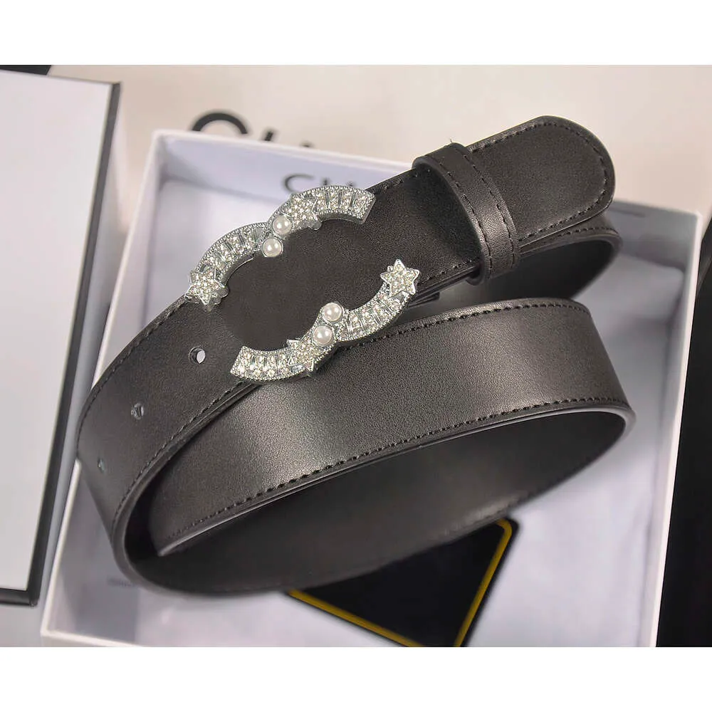 Wysokiej jakości designerski pasek luksusowy belt mody diamentowy zestaw perłowy szerokość 3,3 cm klasyczne męskie damskie dżinsy paski do sukienki
