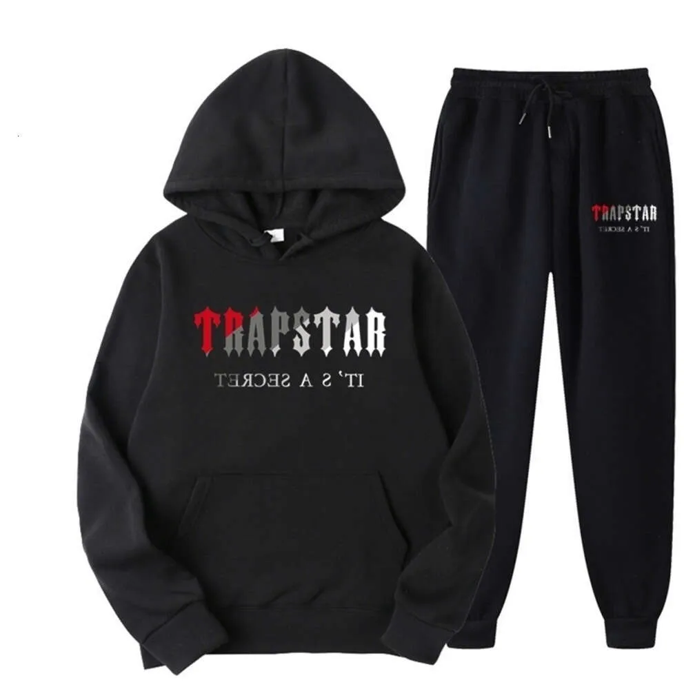 Survêtements pour hommes FW22 Trapstar Hommes Femmes Survêtement Marque Imprimé Streetwear Sportswear WarmTwo Pièces Ensemble Sweat À Capuche Pantalon Jogging À Capuche Conception Avancée 557ess