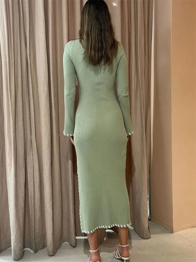 Ribbed Maxi Sweater Dress Pullover V-Neck Ankle-Length Knit Dress for Women  from Dhgate Basic & Casual Dresses - price 70.14
