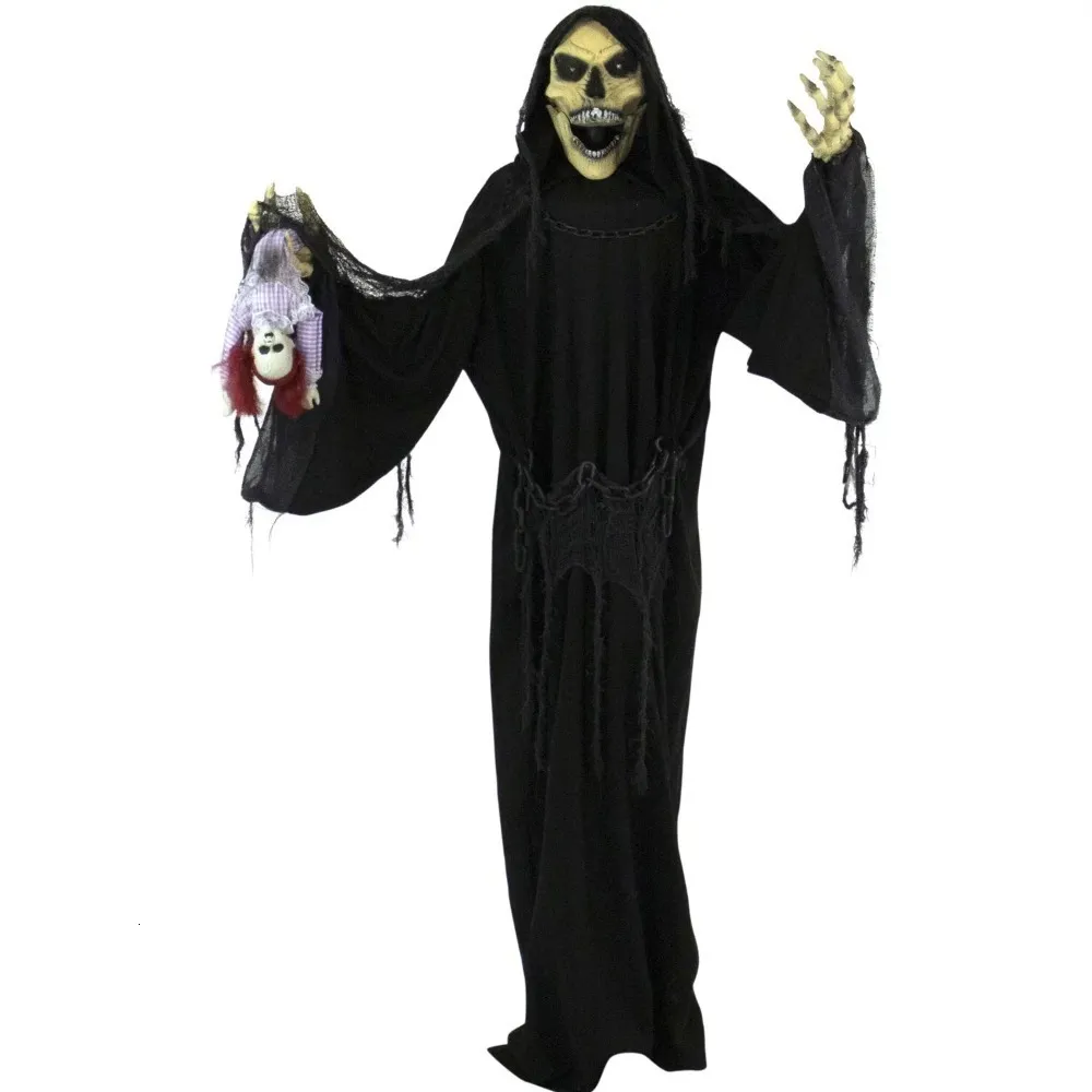 Altri accessori per feste per eventi Decorazione di Halloween multicolore Animatronic Reaper a grandezza naturale 230912