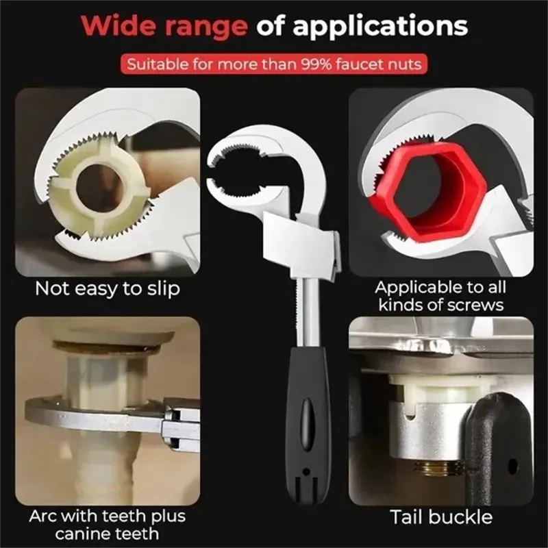 Chave inglesa ajustável, ferramentas de reparo de abertura grande para  banheiro, chave inglesa multifuncional para torneira para pia de banheiro