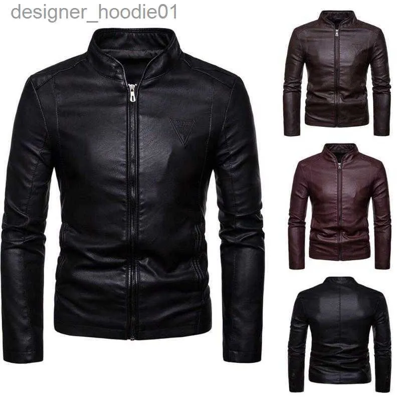 Men's Fur Faux Fur Trend Mens Casual Leather Jacket Mens Spring Fashion Zipper PU Leather Jacket Slim Motorcycle Style Blazer L230913