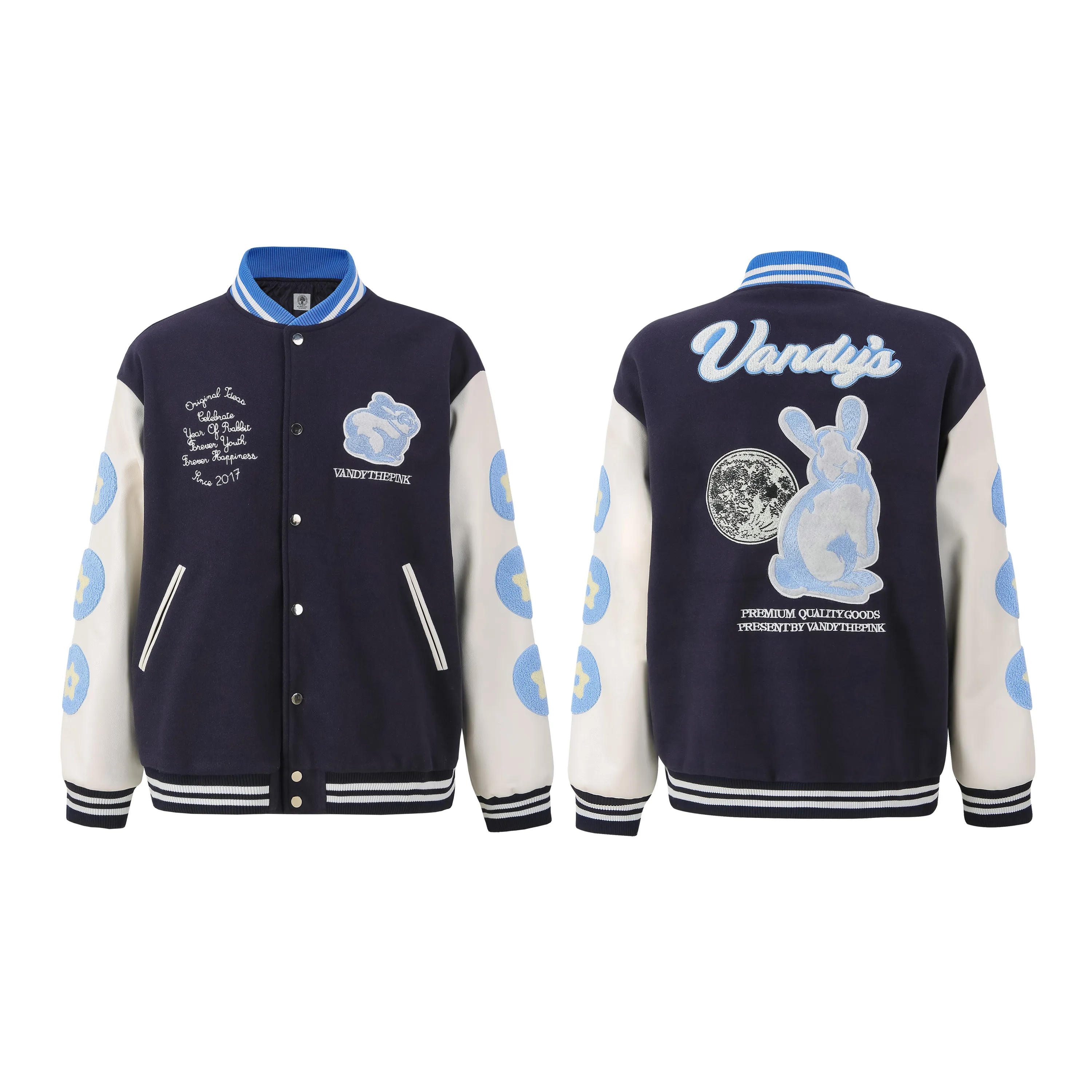 Varsity jacka mens designer jackor läder ärm lapptäcke män kvinnor baseball mörkblå jacka broderi hip hop rock streetwear us size