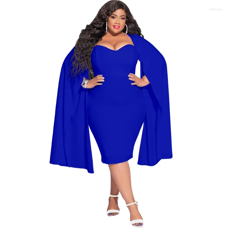 Plus Size Dresses WUHE Fashion Women Clock Long Sleeve Bandage Bodycon Knee Length Curve Dress Evening Sexy Party Club