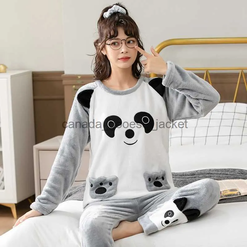 Womens Sleep Lounge Ropa de Dormir para Hombre 2022 Conjuntos de Pijamas de Franela Gruesa y cálida de Invierno para Parejas, Ropa de Dormir de Dibujos Animados Lindos, Pijamas para Mujer, Ropa para el hogar