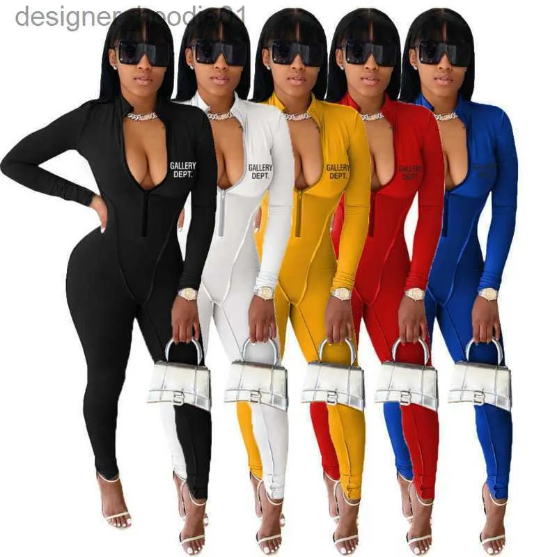 Dames Jumpsuits Rompertjes Lente Dames Jumpsuits Designer 2023 Nieuwe Slank Sexy Letter Strijkrits Elastisch Heuplifting Onepiece Broek Sport Fitness Yoga Pak L230