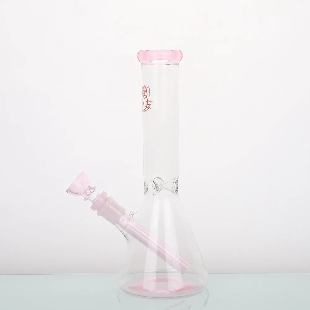 Tubos de fumantes no atacado Novo design H25cm Pink Kitty Printing Bong Tubium/copo de vidro/10 polegadas de água flutuante Pipesq240515