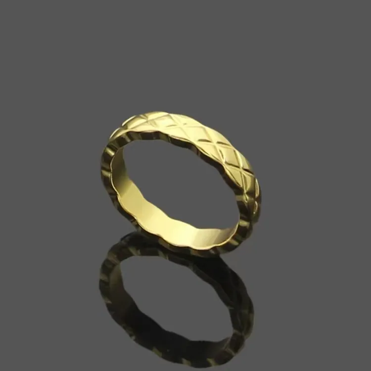 Modna nowa produkt Mini Marka ślubna marka 18 -karatowego Złota Pierścień Wysokiej jakości stal nierdzewna para pierścionka