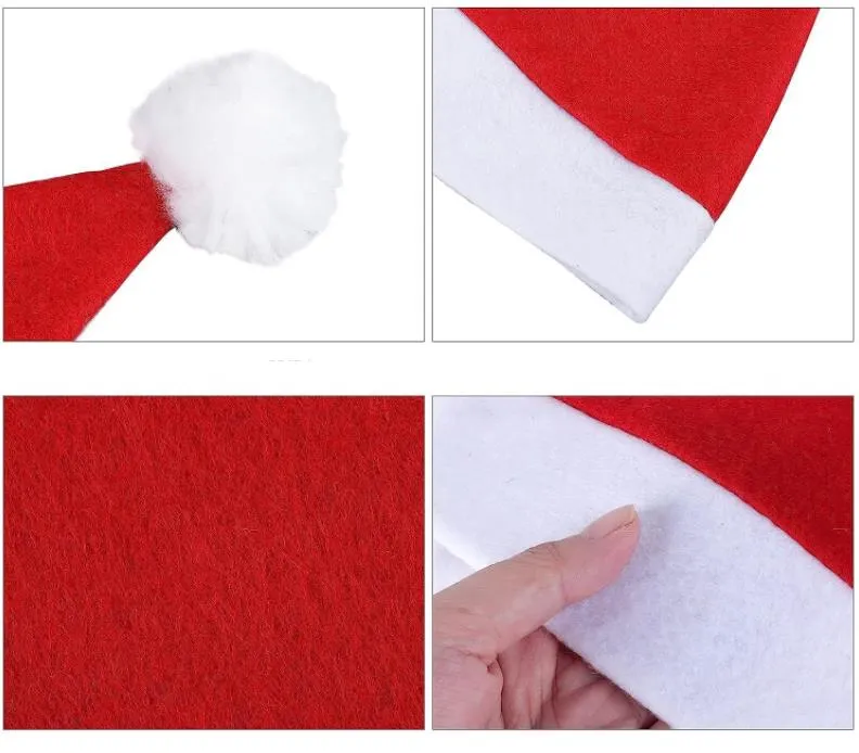 Santa Hat Ultra Soft Plush Cosplay Red Christmas Hats New Year Decoration Adults Kids Xmas Home Garden Party Hats SN4468