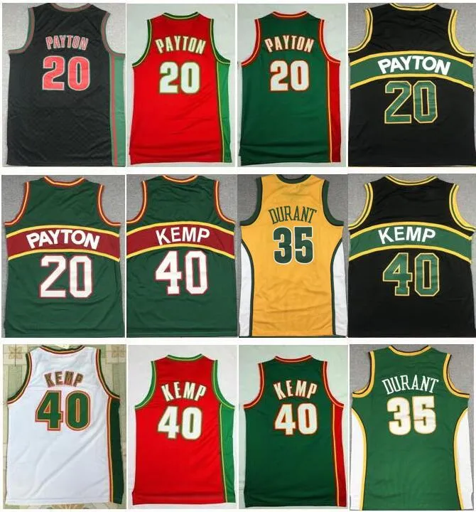 Migliore qualità all'ingrosso Vintage 11 Detlef Schrempf Verde Bianco Rosso 20 Il guanto Gary Payton 40 Reign Man Shawn Kemp Jersey 34 Ray Allen Camicia