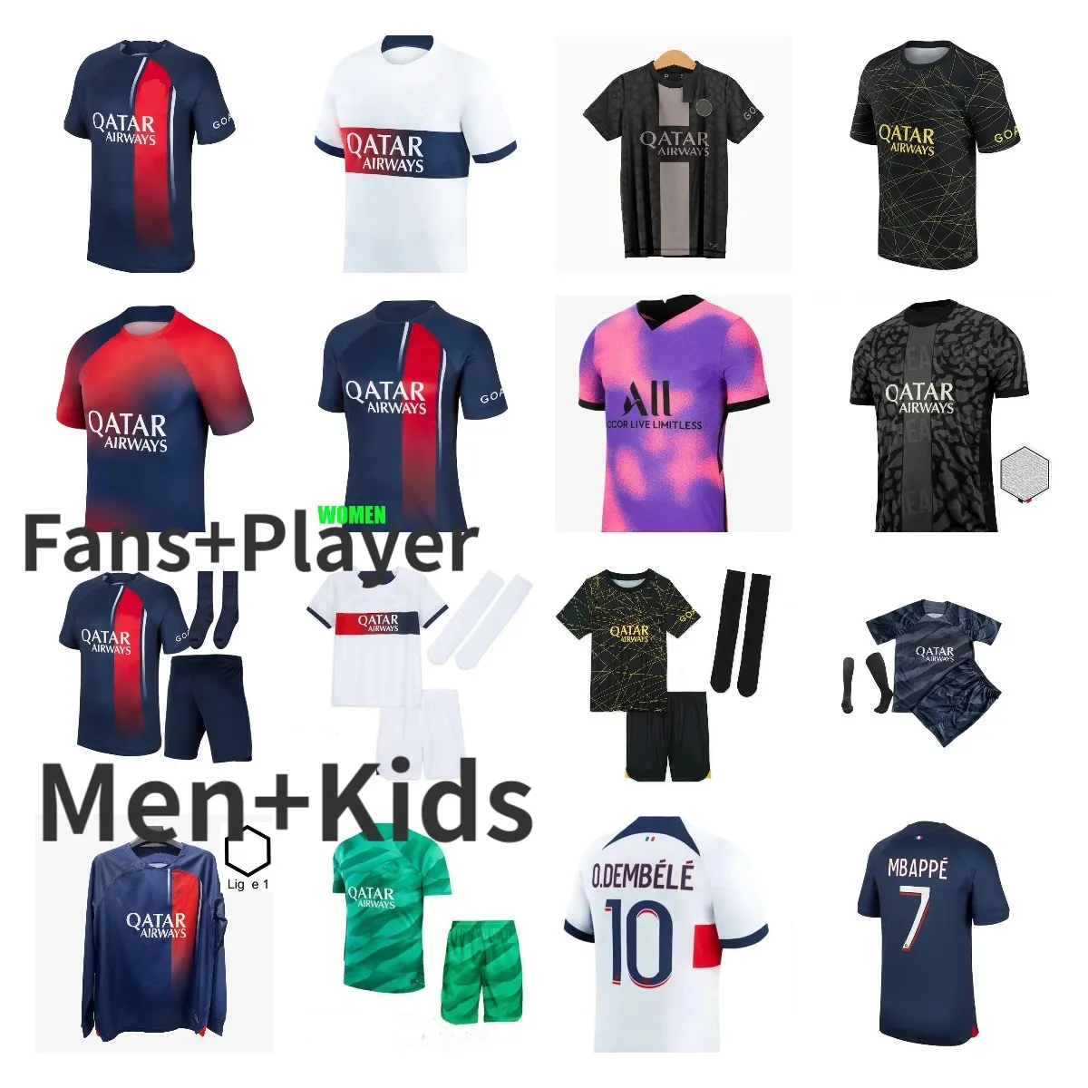 2024 Soccer Jersey for Men Kids Mbappe Hakimi Marquinhos Verratti Ramos Donnarumma Icardi