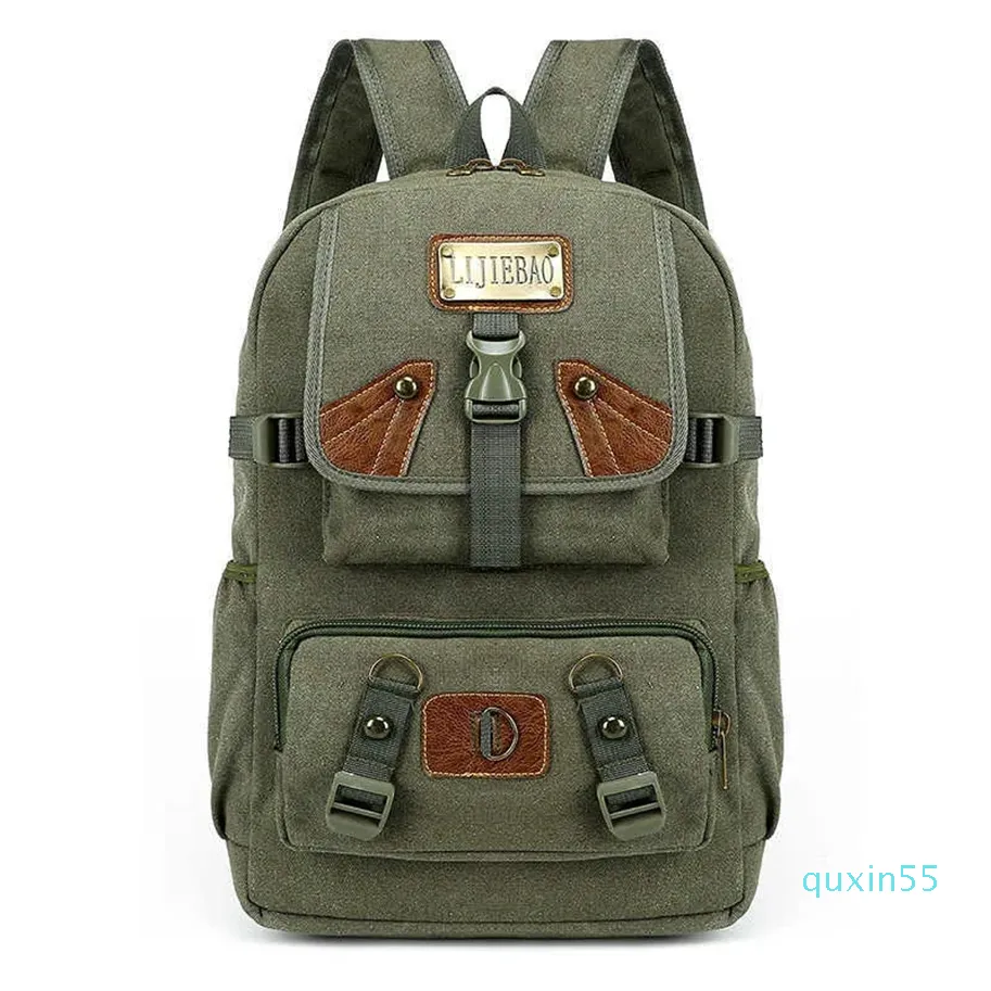 Mochila de lona de gran capacidad para hombre, bolso de montañismo extensible resistente al desgaste, mochila grande, bolsa de viaje de 60l