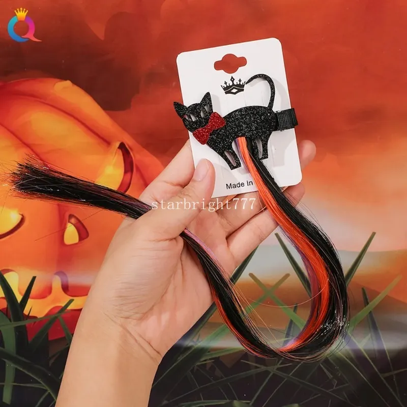 Halloween Perücke Haarspange Fledermaus Kürbis Lustige Haarnadeln Party BB Clip Kopfschmuck Baby Mädchen Perücke Zopf Kopfbedeckung