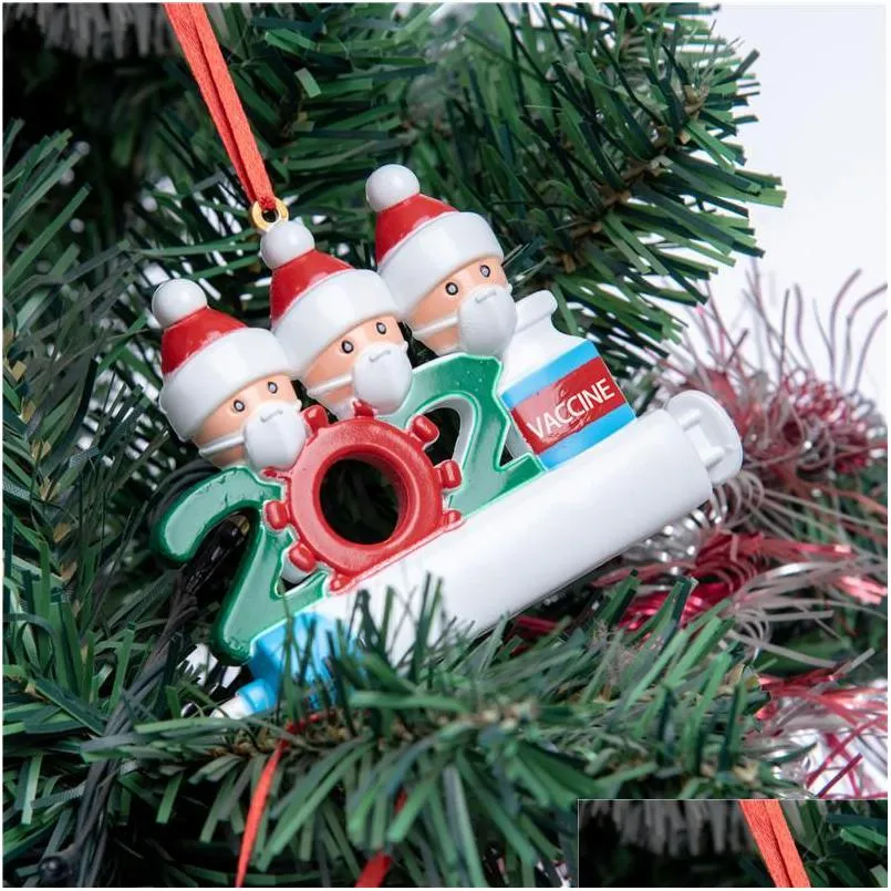 Christmas Decorations Quarantine Personalized Decoration Diy Hanging Ornament Cute Snowman Pendant Social Distancing Party Fast