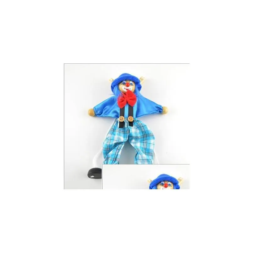 Party Favor 25Cm Grappige Vintage Colorf Pl String Marionet Clown Houten Nette Handwerk Gezamenlijke activiteit Pop Kinderen Kinderen Geschenken 7 Stijl Dr Dhipj