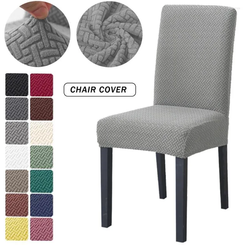 Cadeira cobre jacquard capa sólida alta estiramento sofá sala de jantar spandex slipcover cozinha protetor de móveis casa