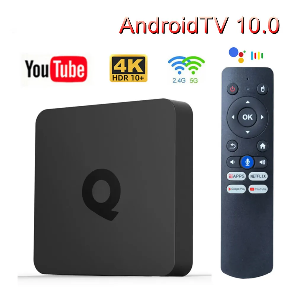 ATV Q1 Smart TV Box Android 10 Allwinner H313 2GB 16GB prise en charge Google Voice double 2G 8G Wifi BT 4K AndroidTV décodeur