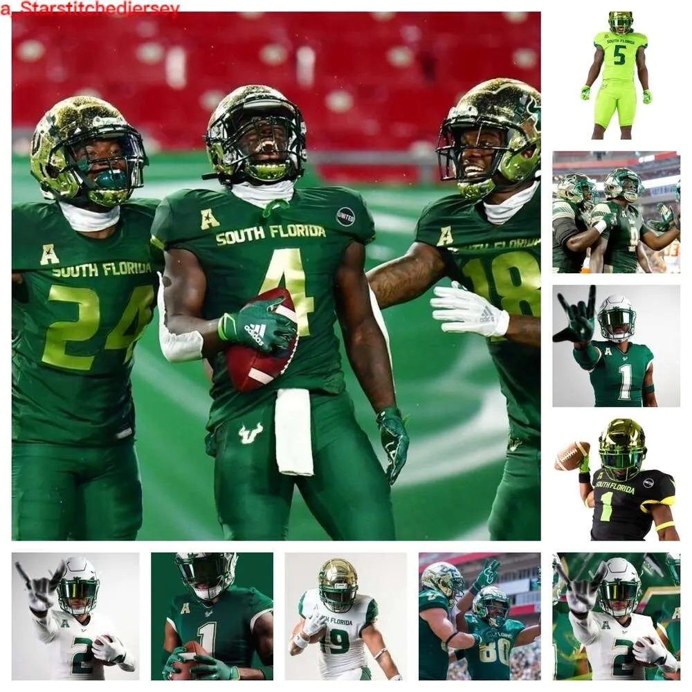 2023 South Florida Bulls Football Jersey 1 Matthew Hill 1 Khafre Brown 11 Gerry Bohanon 5 NayQuan Wright 99 Lloyd Summerall 11 D.J. Harris 12 Jaden Alexis