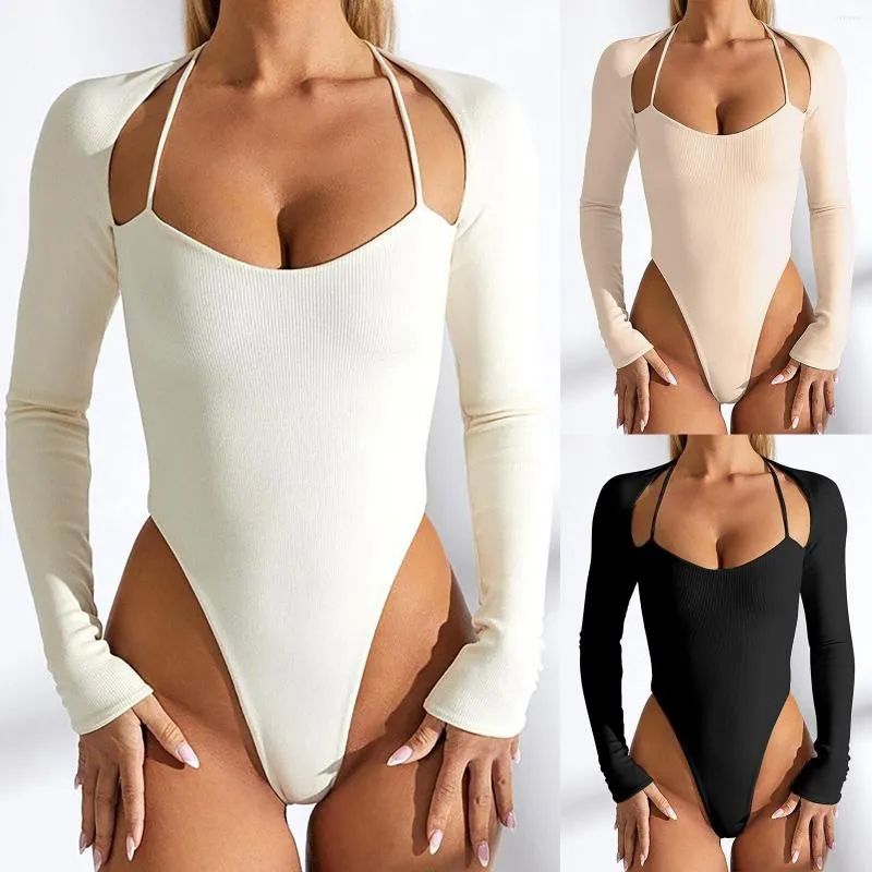 Camicie attive Body da donna a maniche lunghe con scollo quadrato Top body in maglia a coste È stato spedito un articolo sbagliato