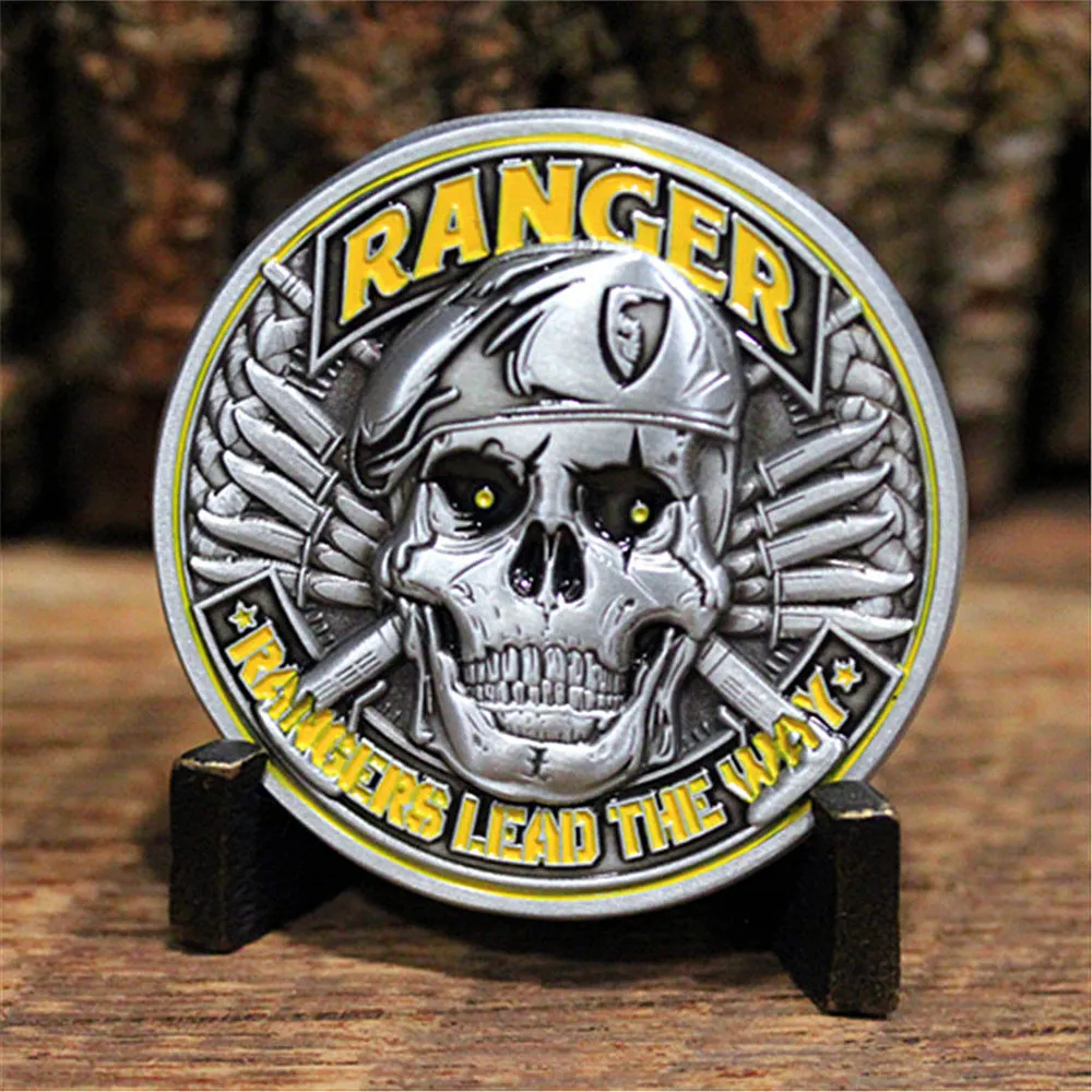 US Army Souvenir Coin, Rangers Lead The Way, Challenge Coin Commemorative Badge Collection Toy