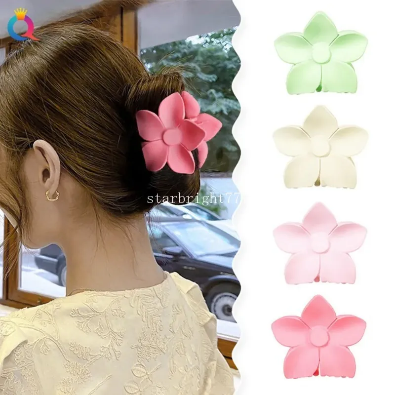 Fermaglio per capelli con fiore grande da 7 cm Clip per artigli colorati estivi per donna Forcine per capelli dolci da spiaggia Accessori per mollette per granchio per ragazze