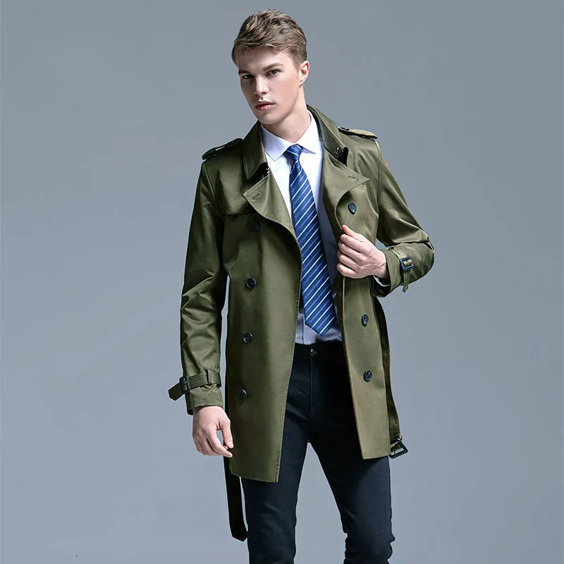 Herren Trenchcoats Männer Kurzmantel England Mode Frühling und Herbst Zweireiher Jacke Slim Fit Casual Business Wear Plus Größe 6XL 230912