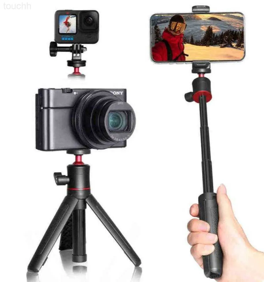 Selfie-Einbeinstative AFAITH Mini Selfie Stick Stativ Telefonhalter Ausziehbarer Tisch Einbeinstativ für Smartphone-Halter Gopro Hero 9 8 7 6 5 Schwarz W2204136001162 L230913