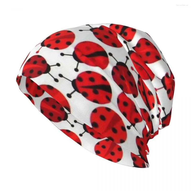 Berets Red Ladybugs Stylish Stretch Knit Slouchy Beanie Cap Multifunction Skull Hat For Men Women