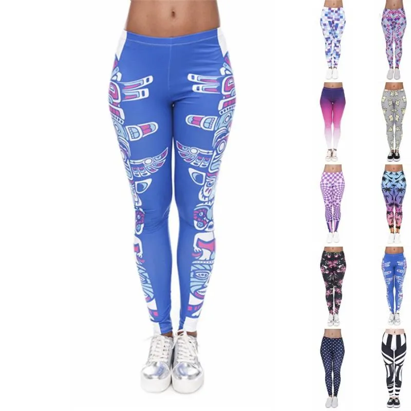 Leggings da donna Pantaloni da yoga stampati in cartone animato di base Pantaloni da yoga elastici per palestra Jogging Abbigliamento fitness Quick Dry Slim XS-8XL