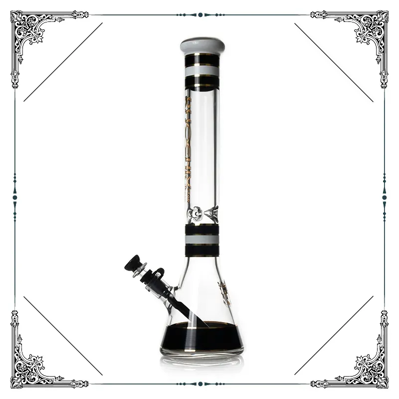 7mm Brosilicate Glass Bong 18 Inches tall bong big Beaker Water Pipes recycler dab rigs smoking pipe