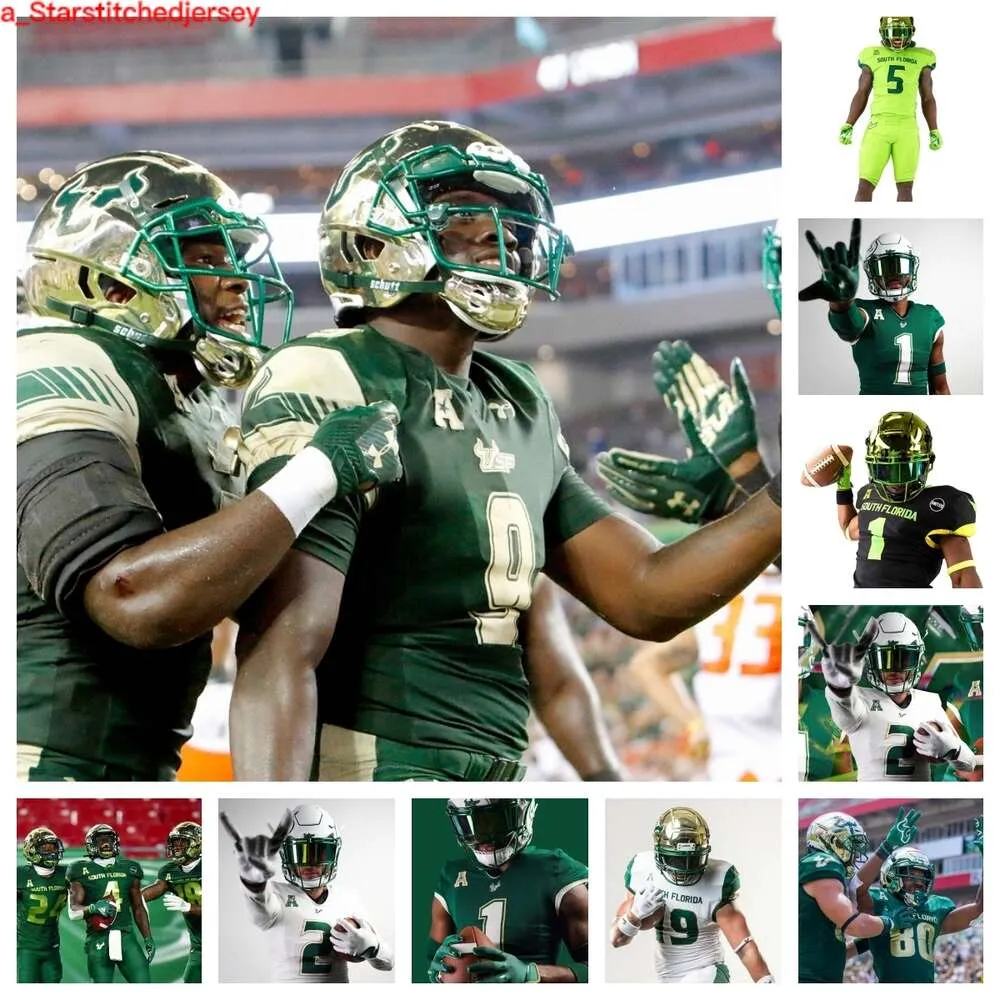 2023 South Florida Bulls Football Jersey 93 Jhalin Hobbs 80 Jayson Littjohn 86 Gerard Edimo 40 Jason Vaughn 3 Kelley Joiner 53 Drew