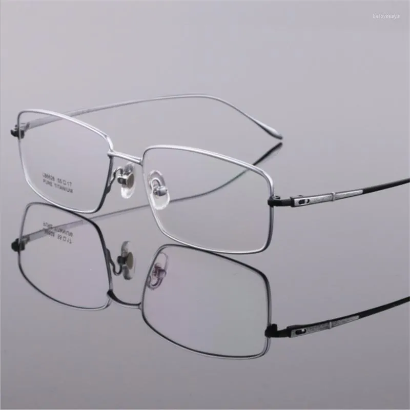 Zonnebrilmonturen 55-17-140 Puur Titanium Brillen Brillen Volledig Frame Brillen Mannen Optische Designer Recept Groot 628