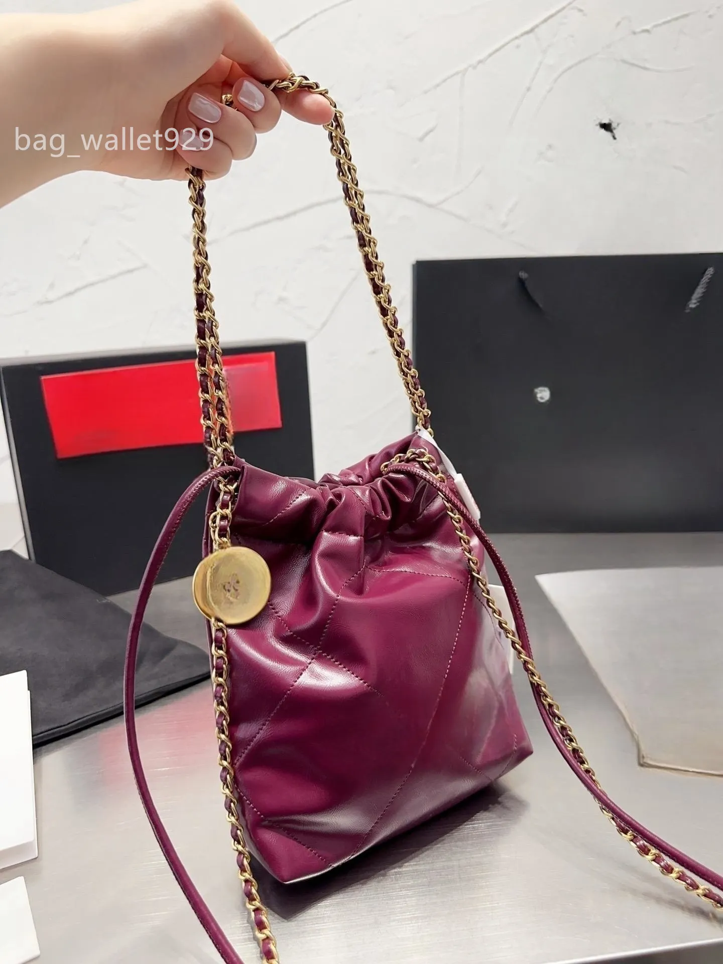 Mode Femmes Designer Sac Cordon Sac à main Fourre-tout de luxe Épaule Vert Rose Noir Bandoulière Mini Sacs Dame Haute Qualité Pièce avec un petit portefeuille trois tailles