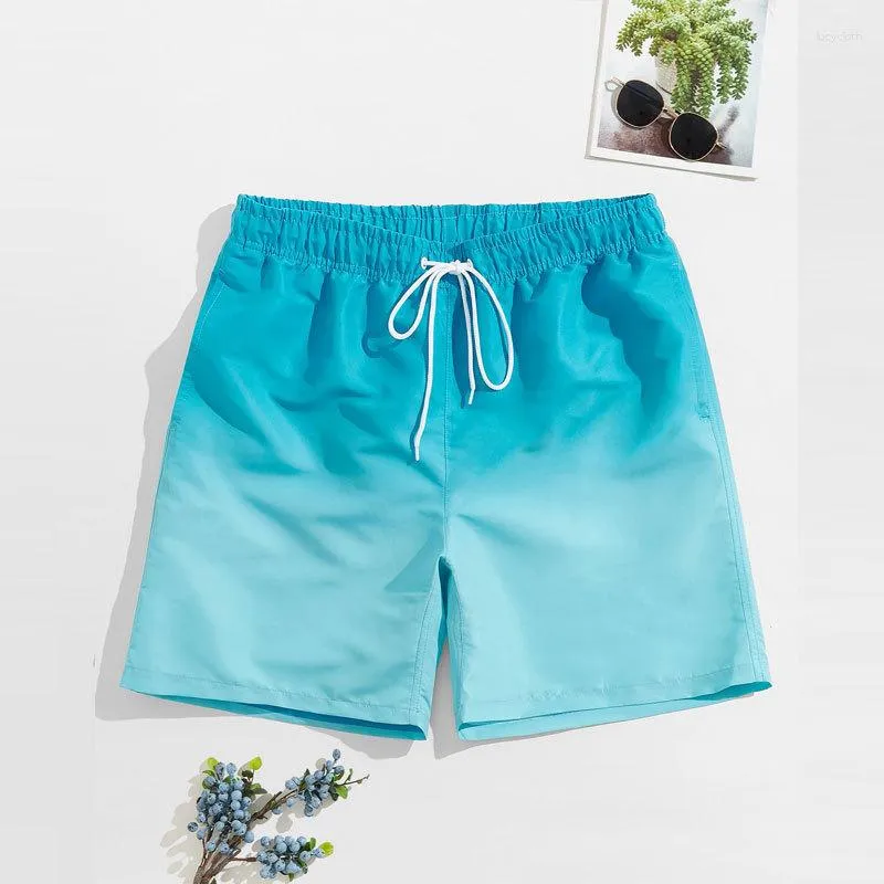 Short de bain pour hommes, dégradé imperméable, planche de natation, maillot de bain doux et fin, pour la plage, les voiles de Surf, le Sport, vêtements courts