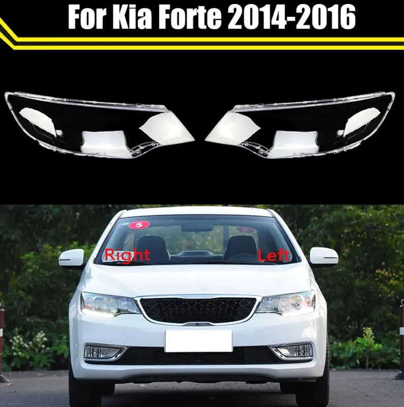 ل Kia Forte 2014-2016 السيارة الأمامية المصباح الأمامي الزجاجي الشفافة شفافة مصباح العدسة القذيفة