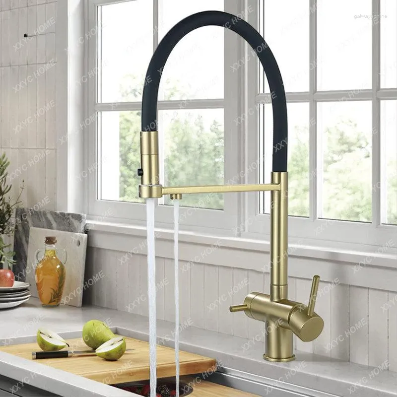 Kitchen Faucets Faucet Double Handle Cold And Control Direct Drinking Water Integrated Sink Two Function