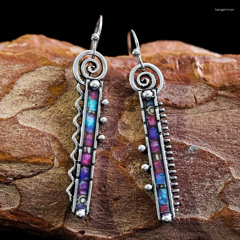 Dangle Brincos Bohemia Multicolor Gota Para Mulheres Orelha Gancho Declaração Étnica Tribal Vintage Jóias Presente Atacado