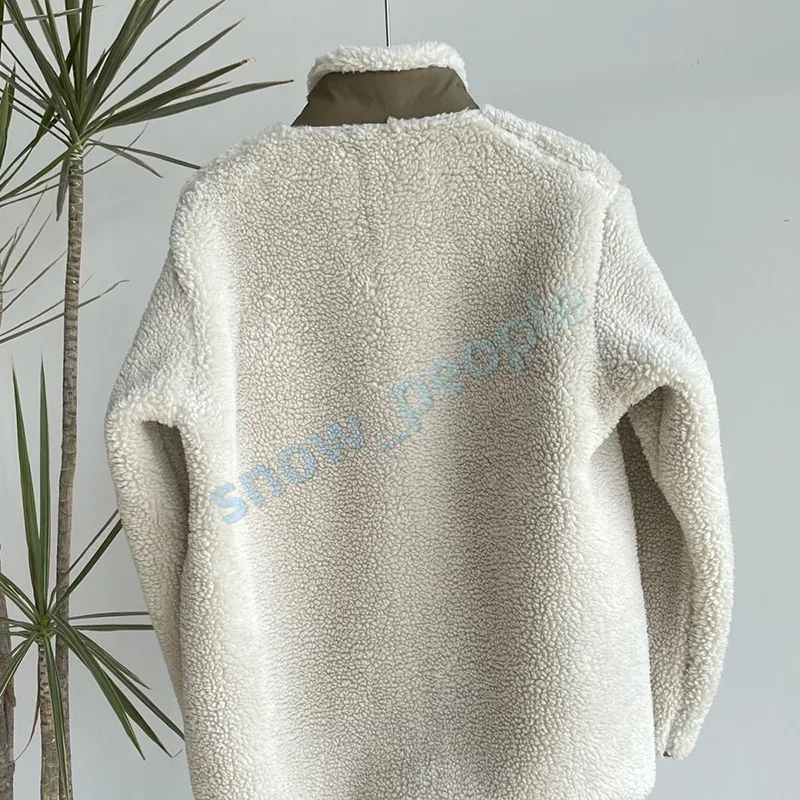 Desiagner Giacca da uomo vintage in lana di agnello Tasca sul petto da donna Cappotto da lavoro Giacca imbottita calda coppie Taglia asiatica M-2XL